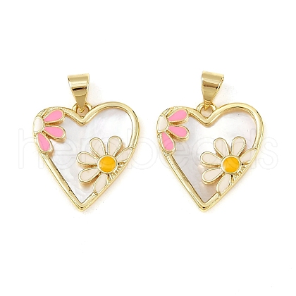 Brass Enamel Pendants KK-S526-52G-1