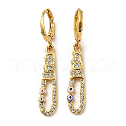 Real 18K Gold Plated Brass Dangle Leverback Earrings EJEW-A033-17G-01-1