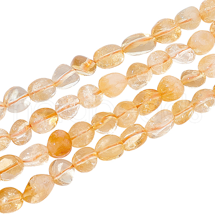  2 Strands Natural Citrine Beads Strands G-NB0004-29-1