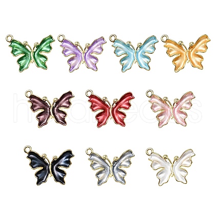 10Pcs Rack Plating Alloy Enamel Pendants ENAM-YW0002-50-1