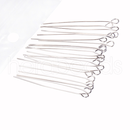 1.5 Inch 304 Stainless Steel Eye Pin Open Eye Pins for Jewelry Making STAS-PH0003-13C-1