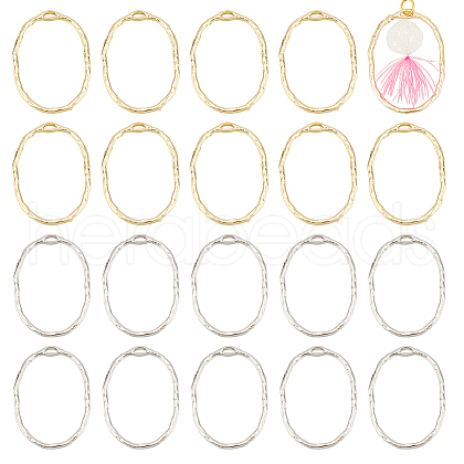 Unicraftale 40Pcs 2 Colors Alloy Open Back Bezel Pendants FIND-UN0003-23-1