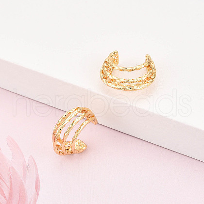 Brass Cuff Earrings KK-T074-42G-1