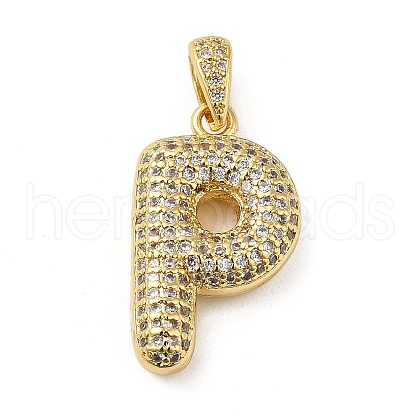 Brass Micro Pave Cubic Zirconia Pendants KK-E061-03G-16-1