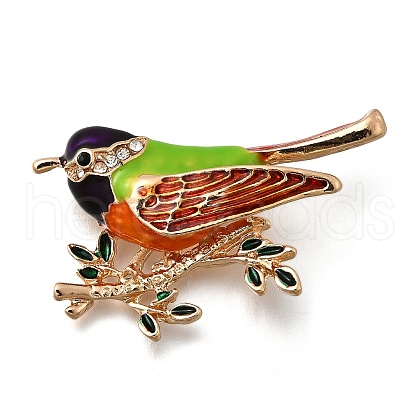 Bird Zinc Alloy Rhinstone Brooches JEWB-V001-04A-1