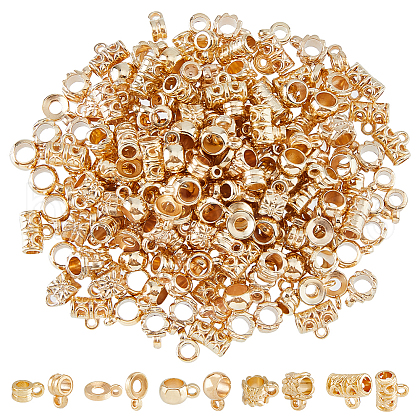 DICOSMETIC 300Pcs 5 Styles CCB Plastic Tube Bails CCB-DC0001-19G-1