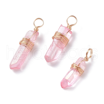 Natural Quartz Pendants PALLOY-JF01270-01-1