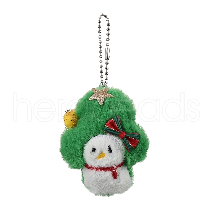 Christmas Theme Cloth Plush Doll Pendant Decorations HJEW-D030-01G-1