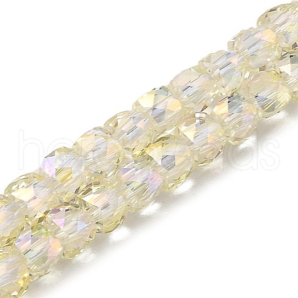 Electroplate Transparent Glass Beads Strands GLAA-C029-03A-02-1