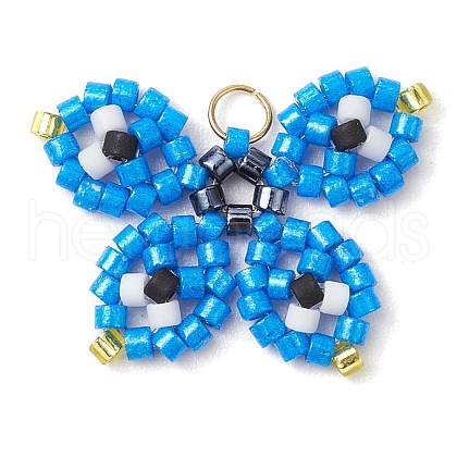 Seed Beads Beaded Charms PALLOY-MZ00320-03-1