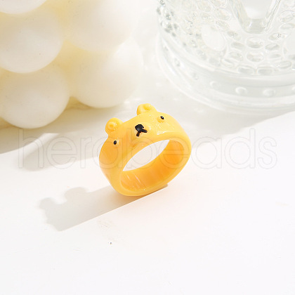 Cute Cartoon Resin Finger Rings for Women WG24438-11-1