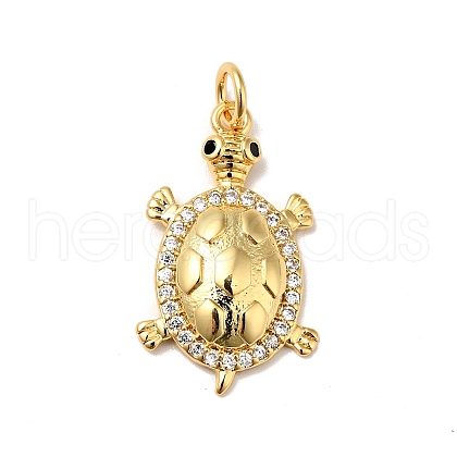 Rack Plating Brass Micro Pave Clear Cubic Zirconia Pendants KK-H431-24G-1