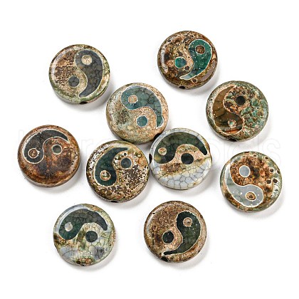 Natural Agate Yin-yang Beads G-Q006-04A-1