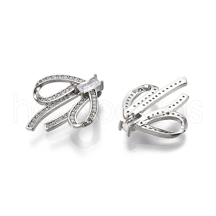 Brass Micro Pave Clear Cubic Zirconia Pnedants KK-C005-14P-1