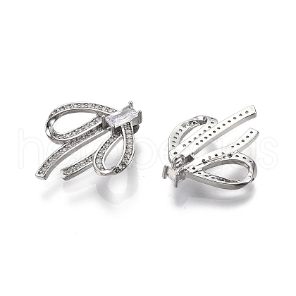 Ion Plating(IP) Brass Micro Pave Clear Cubic Zirconia Pnedants KK-C005-14P-1