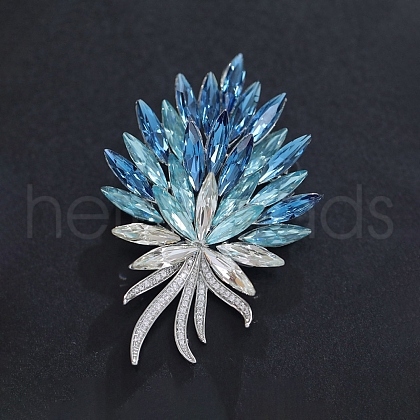 Flower Alloy Rhinestone Brooches for Backpack Clothes PW-WGB7B94-01-1