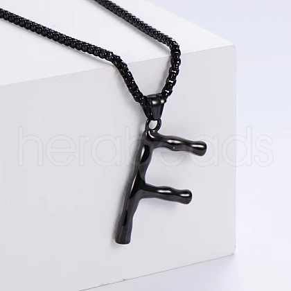 Stylish Stainless Steel Initial Pendant Necklaces SR1473-6-1