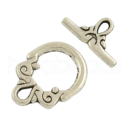 Tibetan Style Toggle Clasps TIBE-2106-AS-NR-1