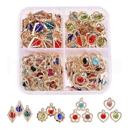80Pcs 4 Style Rack Plating Eco-Friendly Iron Charms IFIN-YW0001-28-1