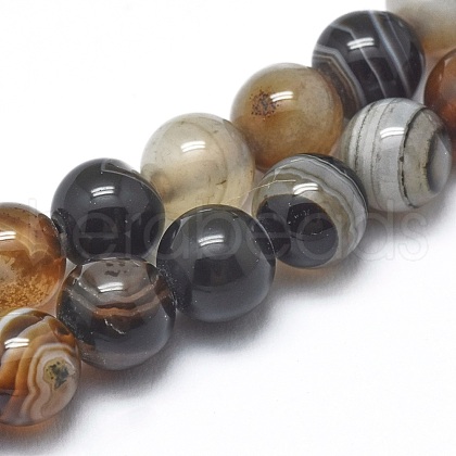 Natural Striped Agate/Banded Agate Beads Strands G-I254-03A-01-1