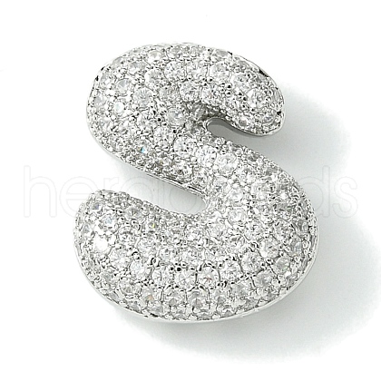 Rack Plating Brass Cubic Zirconia Pendants KK-S378-02P-S-1