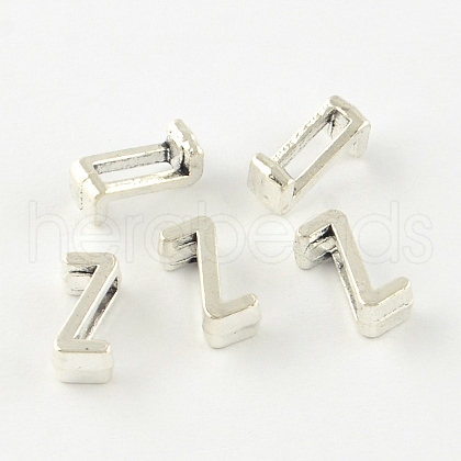 Antique Silver Plated Alloy Letter Slide Charms TIBEP-S296-Z-RS-1