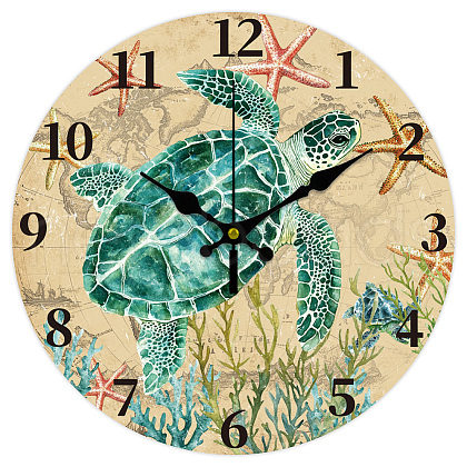 MDF Printed Wall Clock HJEW-WH0058-033-1