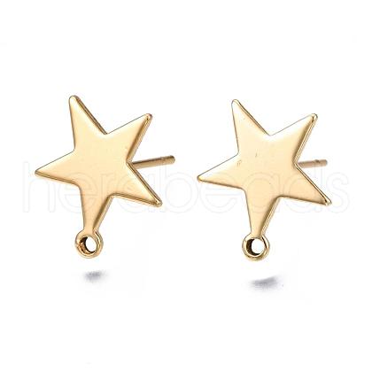 Brass Stud Earring Findings KK-S345-201-1