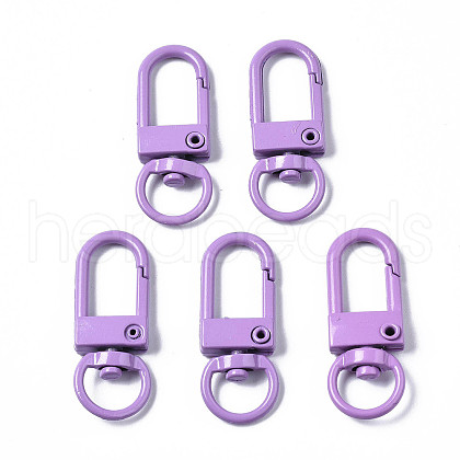 Spray Painted Eco-Friendly Alloy Swivel Snap Hooks Clasps PALLOY-T080-02F-NR-1