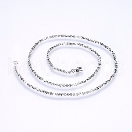 304 Stainless Steel Cable Chain Necklaces NJEW-P226-02P-01-1