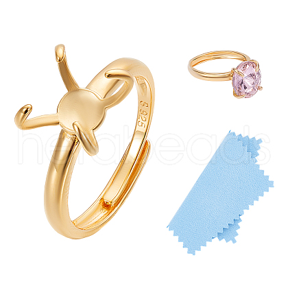 Unicraftale 1Pc Adjustable 925 Silver Ring Adjustable Ring Findings FIND-UN0016-36G-1