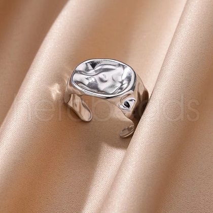 304 Stainless Steel Adjustable Cuff Rings FS-WG613D1-02-1