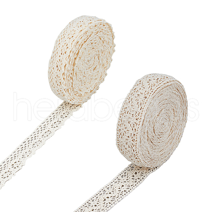 DICOSMETIC 20 Yards 2 Styles Cotton Lace Ribbon OCOR-DC0001-14-1