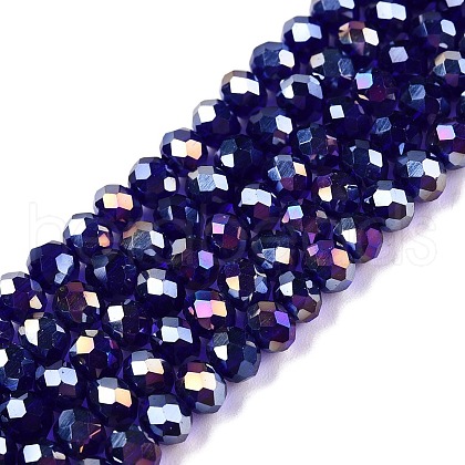 Electroplate Glass Beads Strands EGLA-A044-T4mm-B06-1