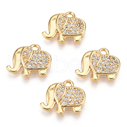 Brass Micro Pave Cubic Zirconia Charms ZIRC-K082-034A-1