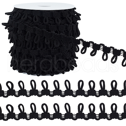 BENECREAT 1Bundle Polyester Elastic Button Looping Trim OCOR-BC0006-93A-1