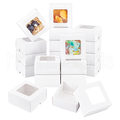 Square Kraft Paper Storage Gift Boxes CON-WH0095-100A-01-1