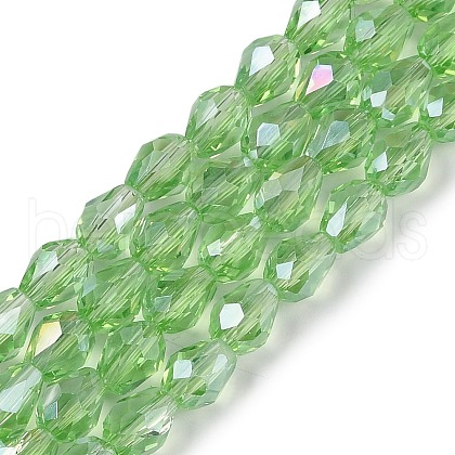 Transparent Electroplate Glass Beads Strands EGLA-N013-T6mm-B13-1