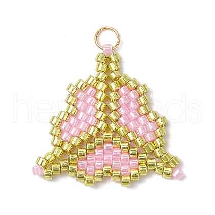 MIYUKI Glass Seed Beaded Clover Pendants PALLOY-MZ00625-03-1