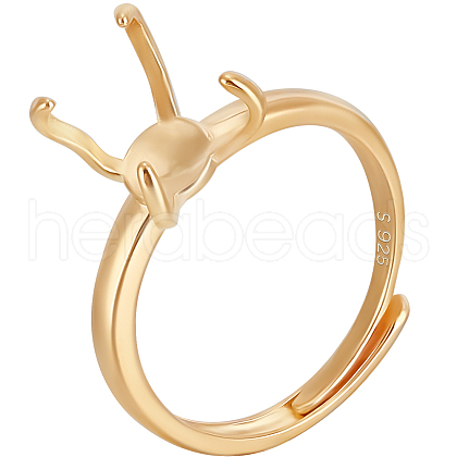 Beebeecraft 1Pc Adjustable Sterling Silver Finger Ring Components STER-BBC0006-95G-1