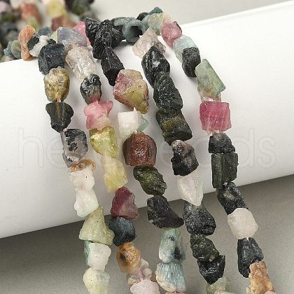 Raw Rough Natural Colorful Tourmaline Beads Strands G-M453-C09-1