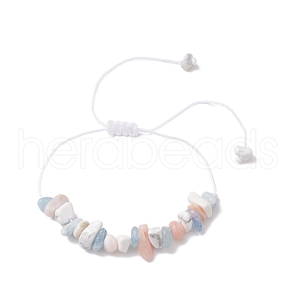 Adjustable Natural Gemstone Braided Bracelet Sets for Women BJEW-JB10999-02-1