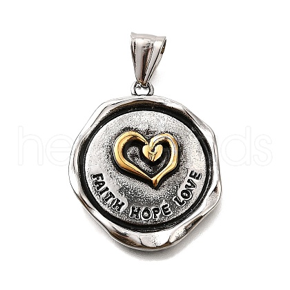 304 Stainless Steel Pendants STAS-R163-03ASG-1