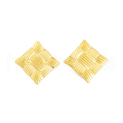 Ion Plating(IP) 304 Stainless Steel Stud Earrings for Women EJEW-A049-05G-1