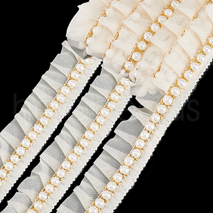   5 Yards Organza Pleated Lace Ribbons OCOR-PH0004-04-1
