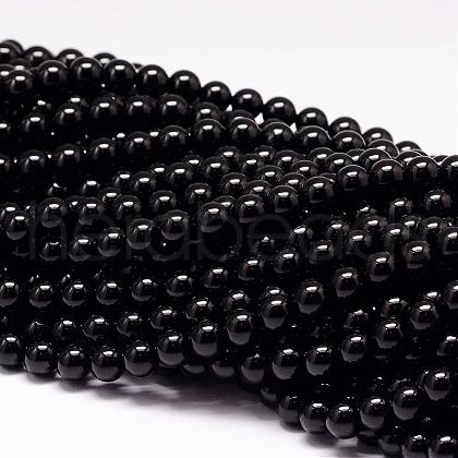 Natural Black Tourmaline Beads Strands G-P132-16-10mm-1