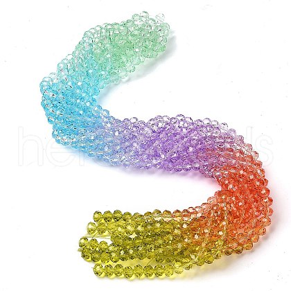 Transparent Painted Glass Beads Strands X1-DGLA-A034-T8mm-A12-1