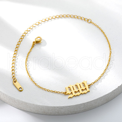 201 Stainless Steel Figure Link Chain Anklets for Women FS-WG978BB-08-1