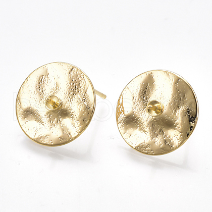 Brass Stud Earring Findings Bails KK-S350-212G-1