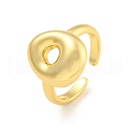 Brass Letter Open Cuff Rings for Women RJEW-G313-01O-G-1